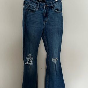 Hollister Blue Distressed Flare Jeans
